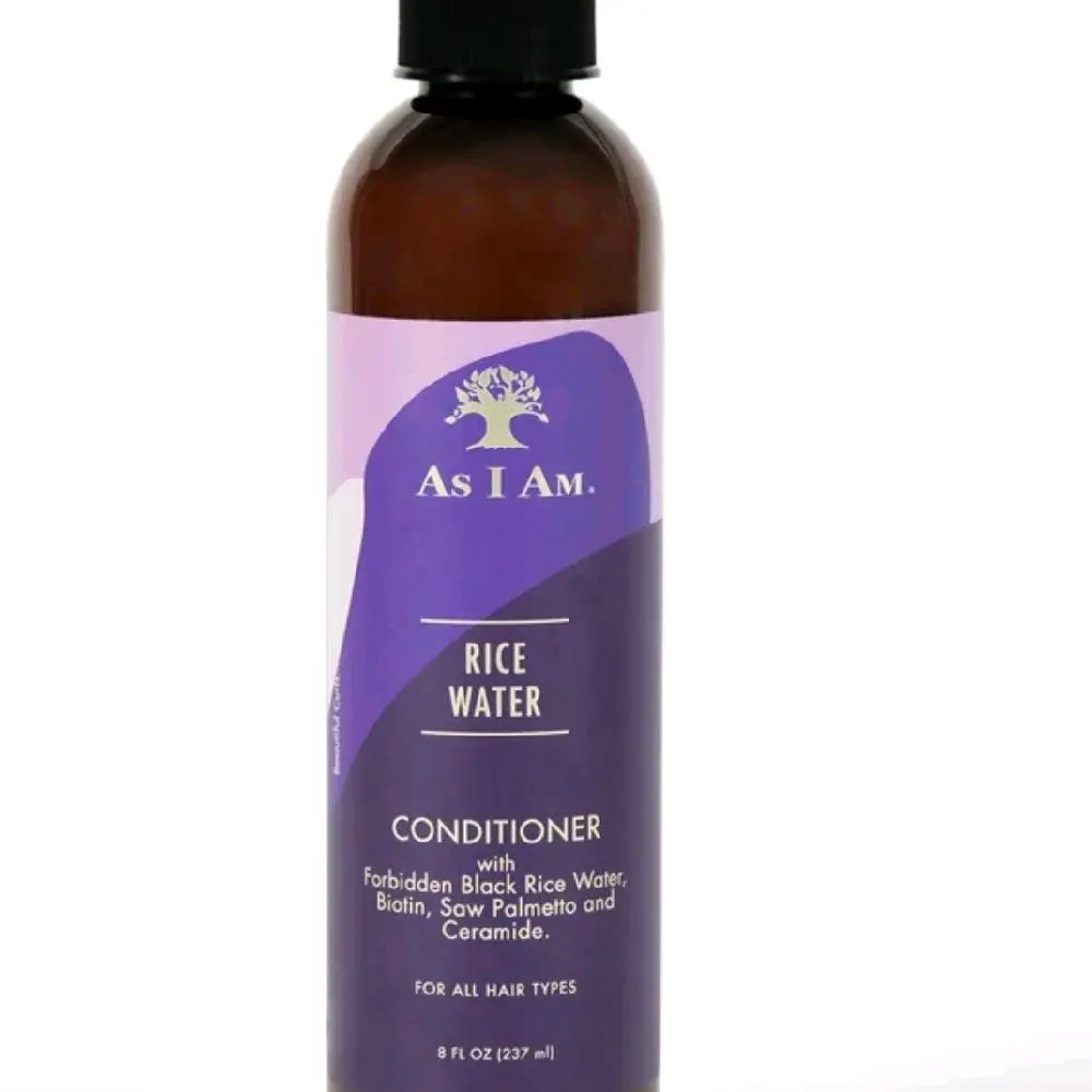 As I Am Rice Water Conditioner 8 fl oz - New with Forbidden Black Rice Water Biotin Inositol Saw Palmetto for Healthy Hair