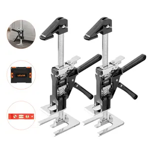 VEVOR Labor Saving Arm Jack,  2 PCS 440 lbs Bearing Capacity, Lifting up to 6.5", Metal Hand Lifting Jack Tool with Magnetic Level, 2 Adjustment Modes, for Door, Window, Furniture, Woodworking, Black