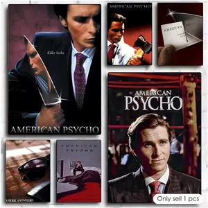 PIKPAKA movie a-American Psycho Painting Calligraphy Waterproof & Scratch-Resistant Artistic Canvas Art - Premium Oil Painting Style Wall Decor for Living Room, Bedroom, Kitchen & Café, Perfect Holiday & Party Gift Decoration