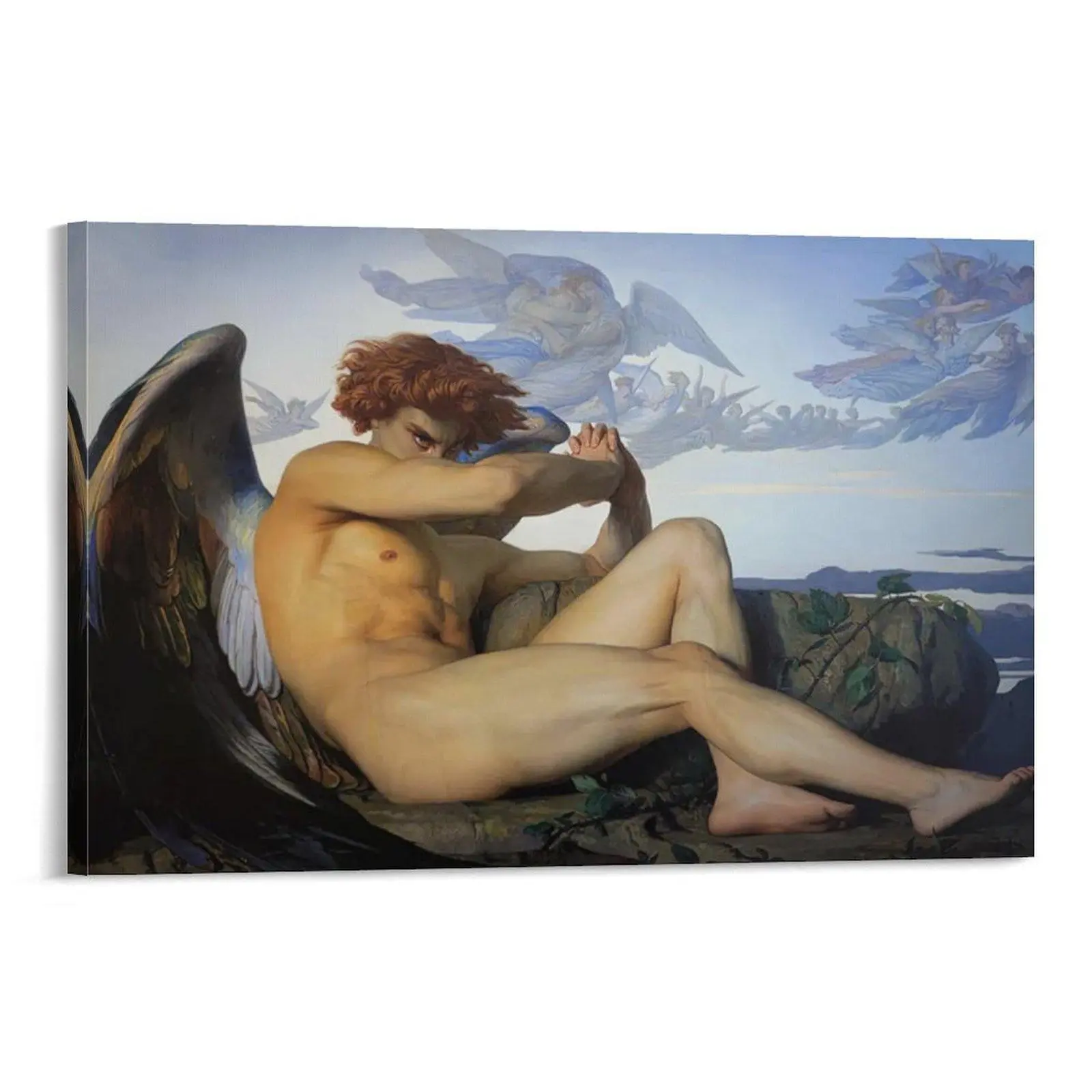 Alexandre Cabanel Fallen Angel Canvas Print Painting, Multi-Size Classic Home Decor (12X18inch(30X45cm), 16X24inch(40X60cm)), Gift Idea for Home Supplies Enthusiasts