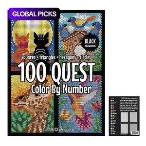 100 Questt Color-by-Number Book, 1 Count Large-Print Color-by-Number Coloring Book, Party Gift for Adults #GLOBAL PICKS