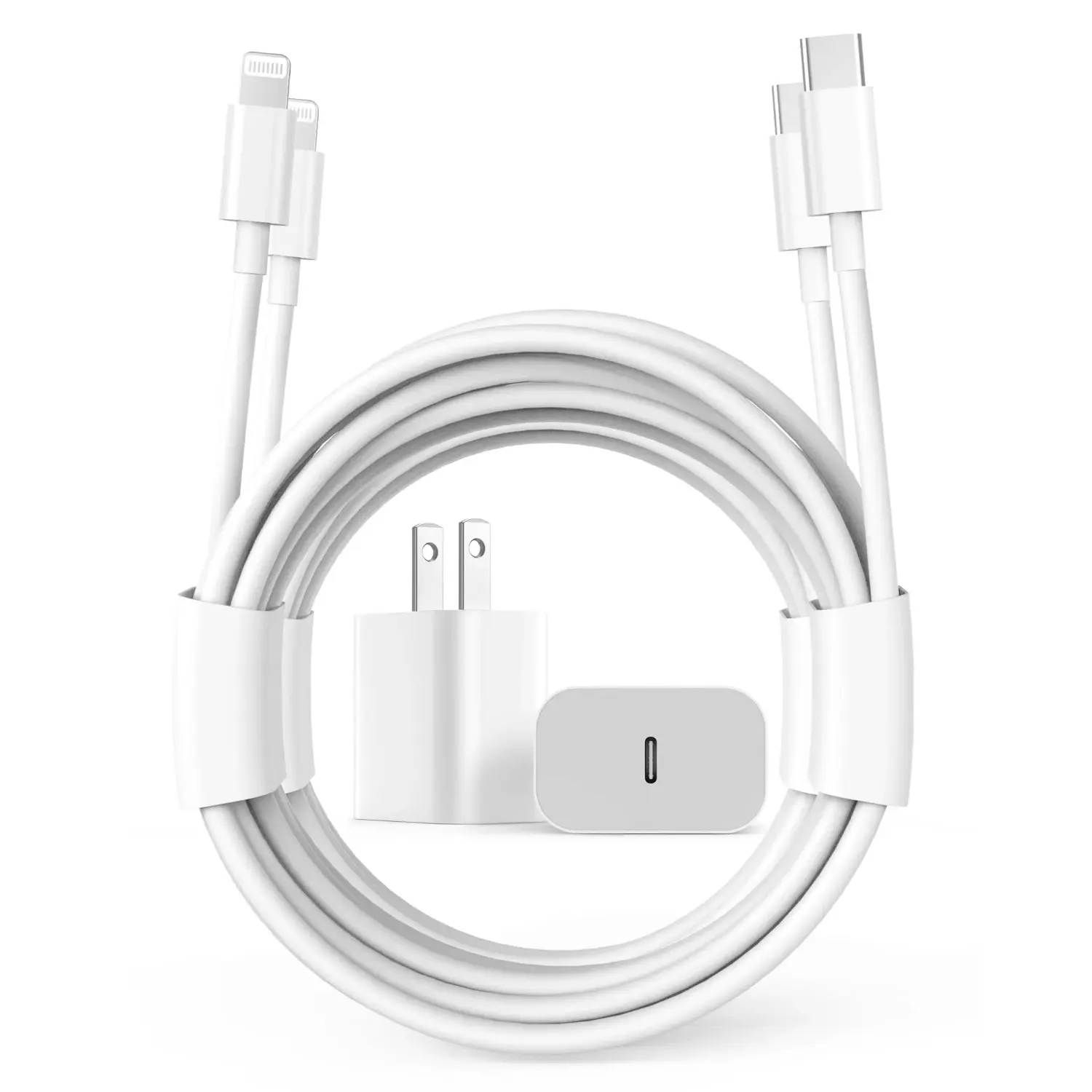 2Pack 20W Type C Charger Block with 6ft USB C to L Cable, PD Fast Charger Compatible with iPhone, iPad, iPod 2Pack 20W Type C Charger Block with 6ft USB C to L Cable, PD Fast Charger Compatible with iPhone, iPad, iPod
