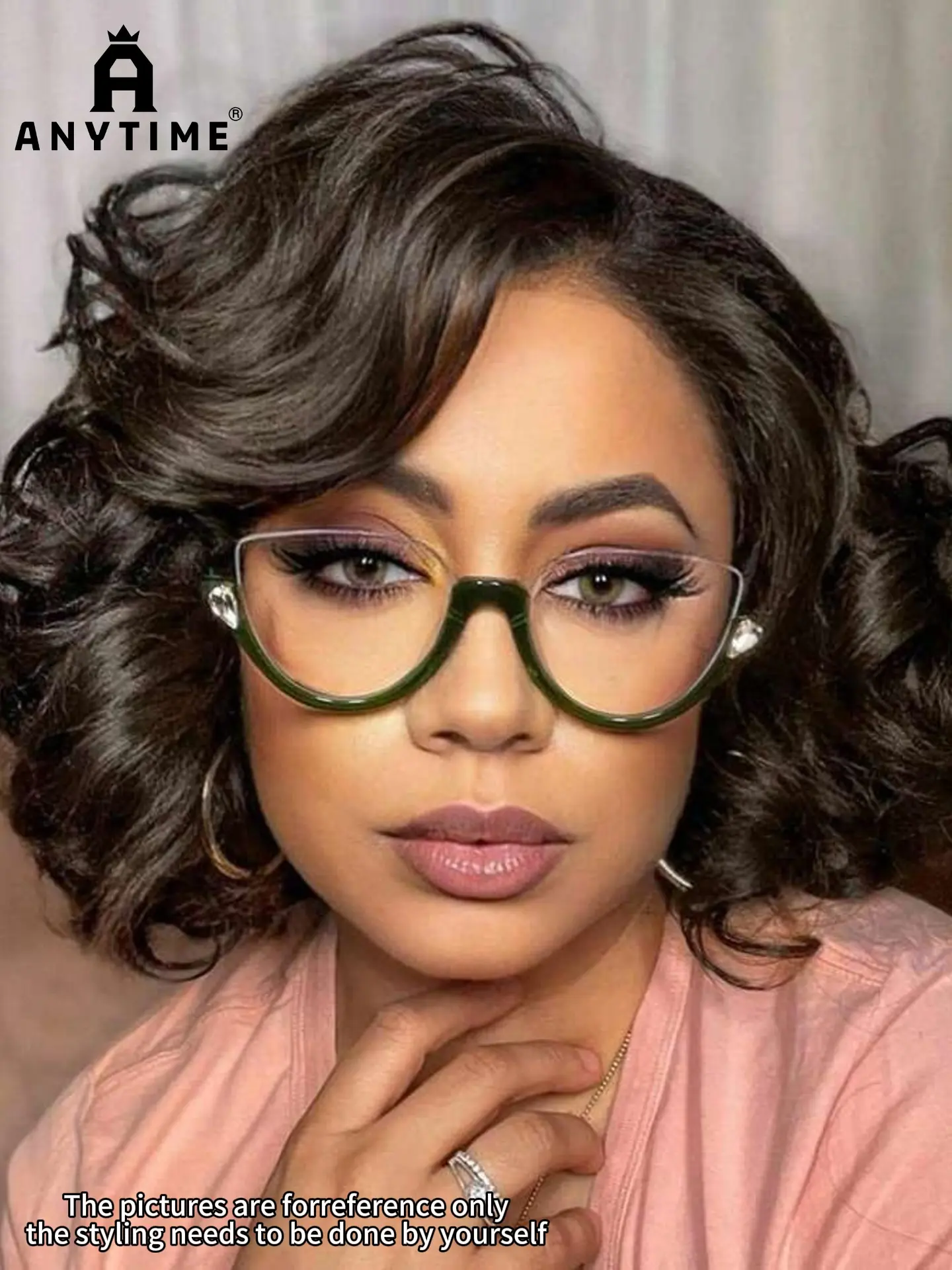 Anytime Wigs Women's Short Bob Wig, Natural-Looking Premium Human Hair, 4x4 Lace Front, Side Swept Bangs, 180% Density, Casual Style for Daily Wear, Lace Front Bobs, Lace Frontal Wigs