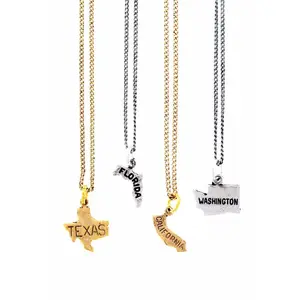 Stamped U.S. State Necklaces