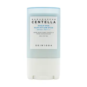 SKIN1004 Madagascar Centella Hyalu Cica Silky-Fit Solid Sunscreen Stick, SPF50+ PA++++, 20g Facial Sunscreen for All Skin Types, Hydrating with Hyaluronic Acid, Lightweight Sun Protection for Daily Use