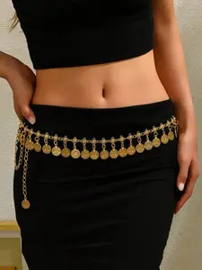 Women's Vintage Coin Pendant Waist Chain, Waist Beads, Fashion Body Jewelry for Parties, Daily Wear Accessory, Trendy Gift, Pirate Role Play Belt