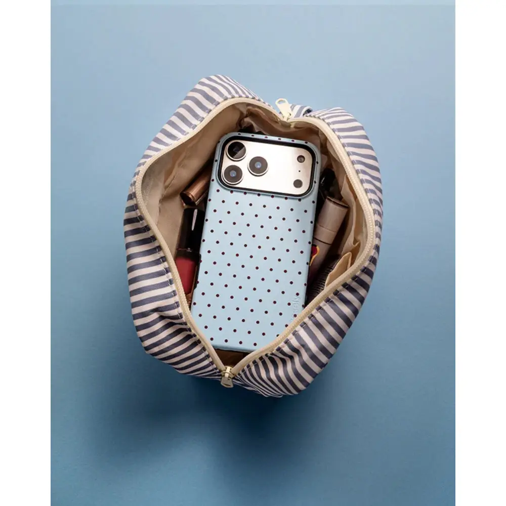 Dark Blue Polka Dot TPU Cellphone Protector Casing - Multi-Model Tech Accessories for iPhone 11/12/13/14/15/16/17 Pro Max/Plus Handheld Devices, summerwins
