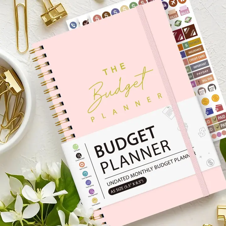 A5 Undated Budget Planner Book - Monthly Finance Organiser, 3-Sheet Sticker Sets, Desktop Personal Organiser for Flexible & Convenient Finance Management (Affordable Undated Planner Solution)