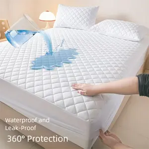 Light Luxury Waterproof Mattress Protector Set with Pillowcases Diamond Quilted Breathable Soft Comfortable 360° Protection Machine Washable All Sizes Included Noiseless Mattress Topper