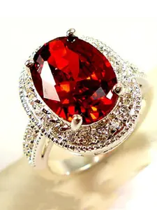 Elegant Lady Red Synthetic Garnet Rings, Oversized Synthetic Zircon Jewelry with a Stylish, European-Inspired Aesthetic Engagement Rings for Women Valentine's Day Gift
