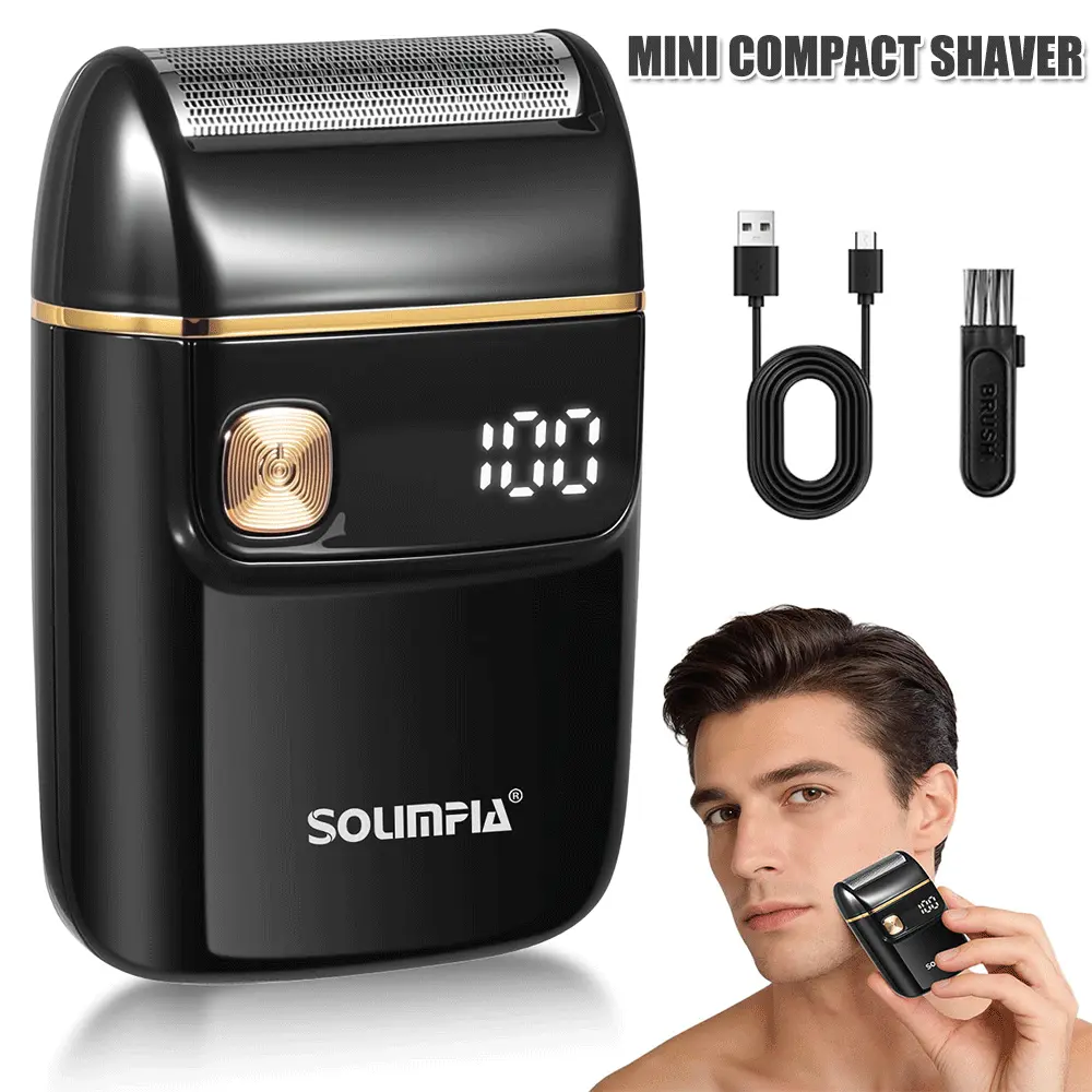 Mini Electric Shaver, Portable Travel Beard Trimmer, Independent Display, Facial Electric Shaver, Cordless Portable Shaver,Foil shaver Daily