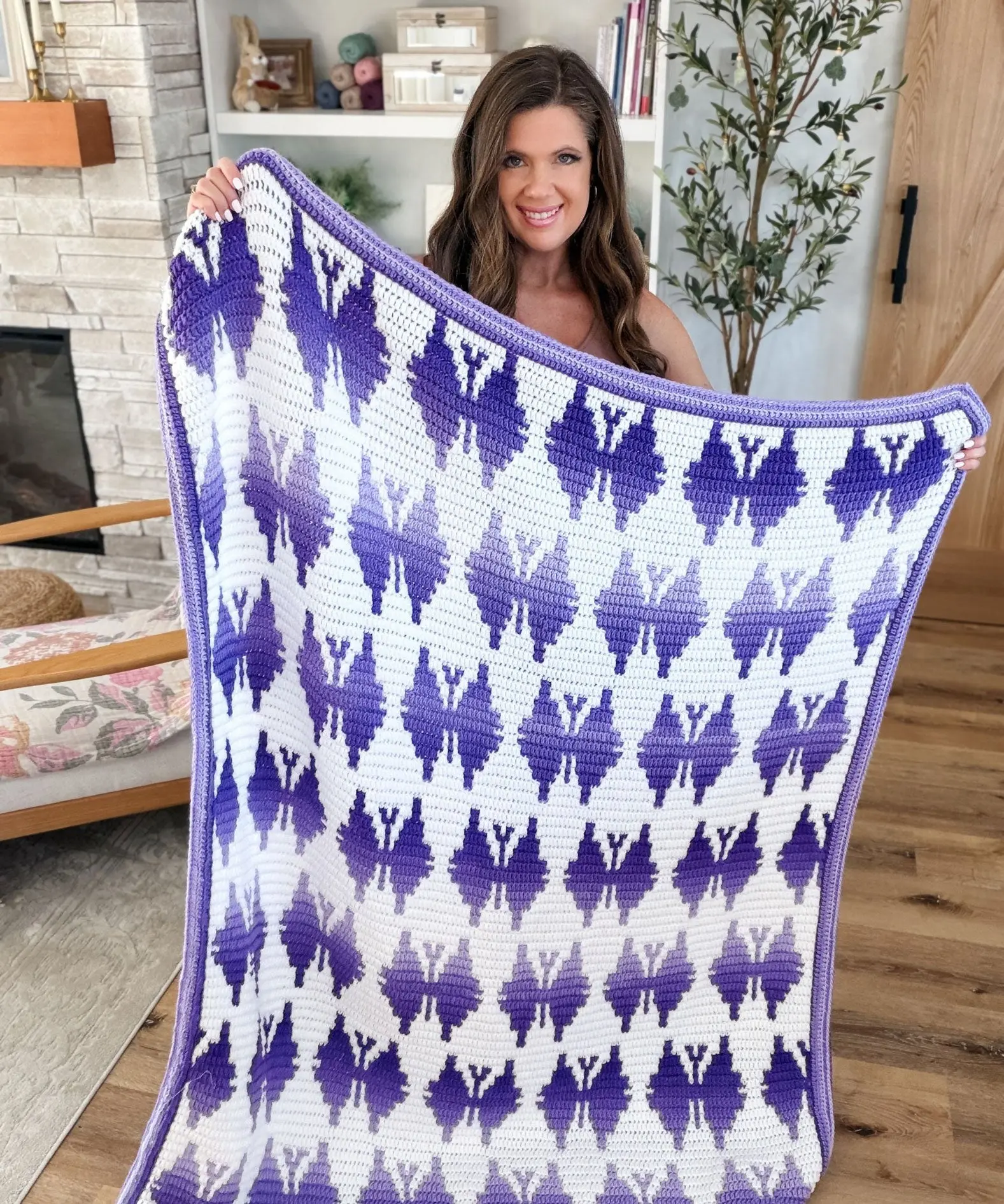 Butterfly Kisses Mosaic Blanket