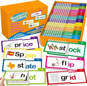 30 Read and Rhyme Flip Books,Word Family Build Book,Learn to Read Phonics Flash Cards,Sight Words Flash Cards Kindergarten Classroom Homeschool Learning Book,Phonics Flashcards,Reading Games