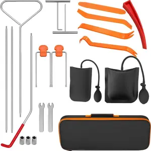 Car Emergency Tool Kit Stainless Steel Long Rod Multi-Function Car Door Repair Set, Vehicle Dent Fixing Combo Pack
