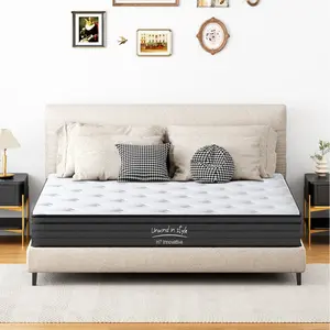 [Summervibes]Belffin Charme House Queen Mattress 10 Inch Hybrid Mattresses in a Box, Medium Feel Foam and Individual Pocket Springs, Fiberglass Free Mattress, Extra Edge Support, Pressure Relief, CertiPUR-US, Grey