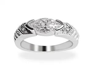 [LUMI94] S925 Sterling Silver Synthetic Moissanite Engagement Ring Excellent Marquise Cut Moissanite Wedding Rings, Eye of Horus 2.0