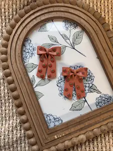 Tomato Polymer Clay Bow Stud Earrings