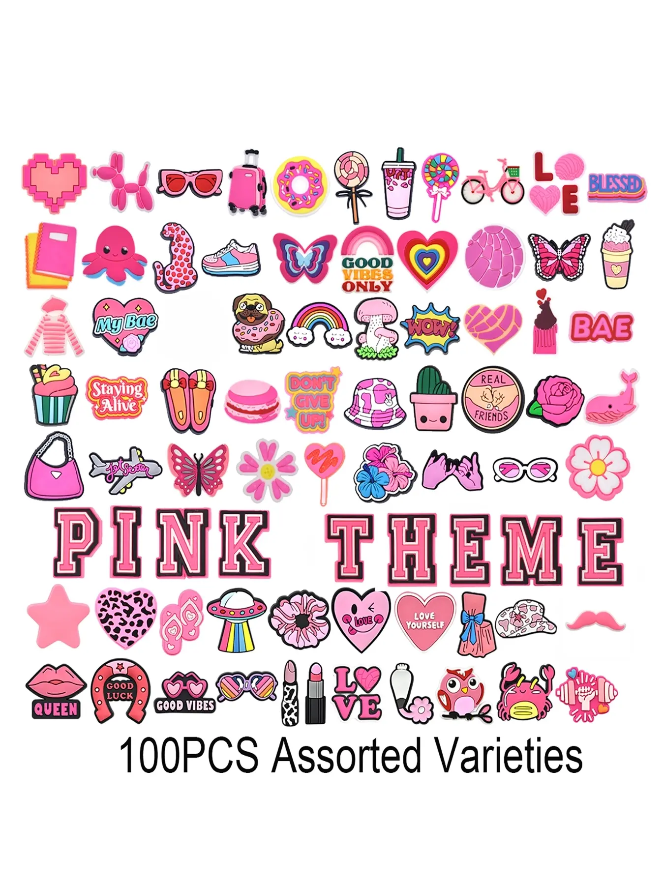 PVC Shoe Charms, Assorted Styles Sandal Accessories, DIY Party Gift, Soft Material, Multiple Quantities Available