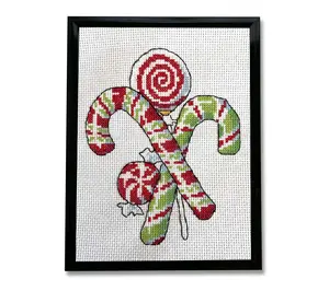 Spot Colors Candy Canes Counted Cross Stitch Kit