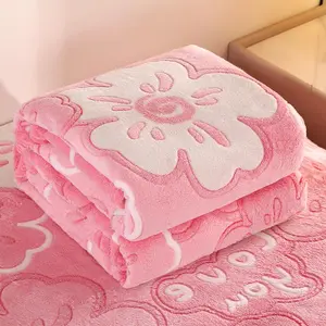 Flower Pattern Soft Blanket, Floral Print Blanket,  Casual Soft Throw Blanket, Multifunctional Nap Blanket for Home Office Camping Travel