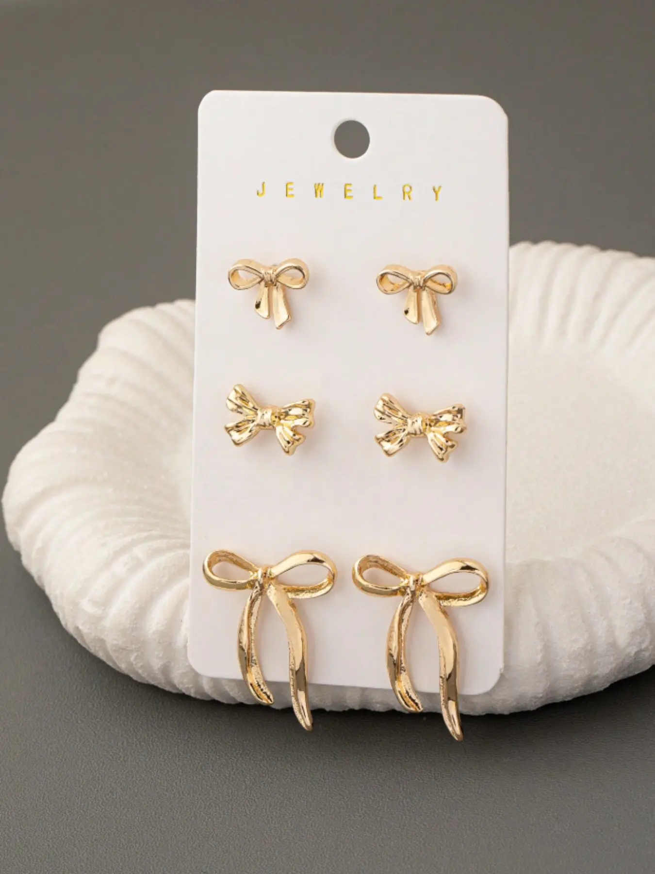 3 Pairs Bowknot Earrings Set, Fashion Jewelry Bowknot Accessories, Stylish Earings Kit for Women & Girls, Bowknot Design