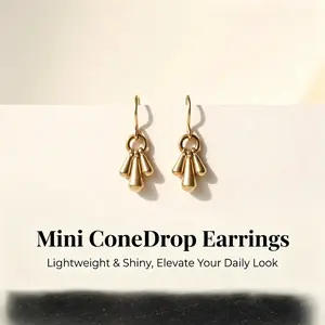 Cone-Shaped Mini Tassel Earrings - Delicate Small Pendant Hook Earrings, Minimalist Everyday Versatile Costume Jewelry, Cone-Shaped Earrings
