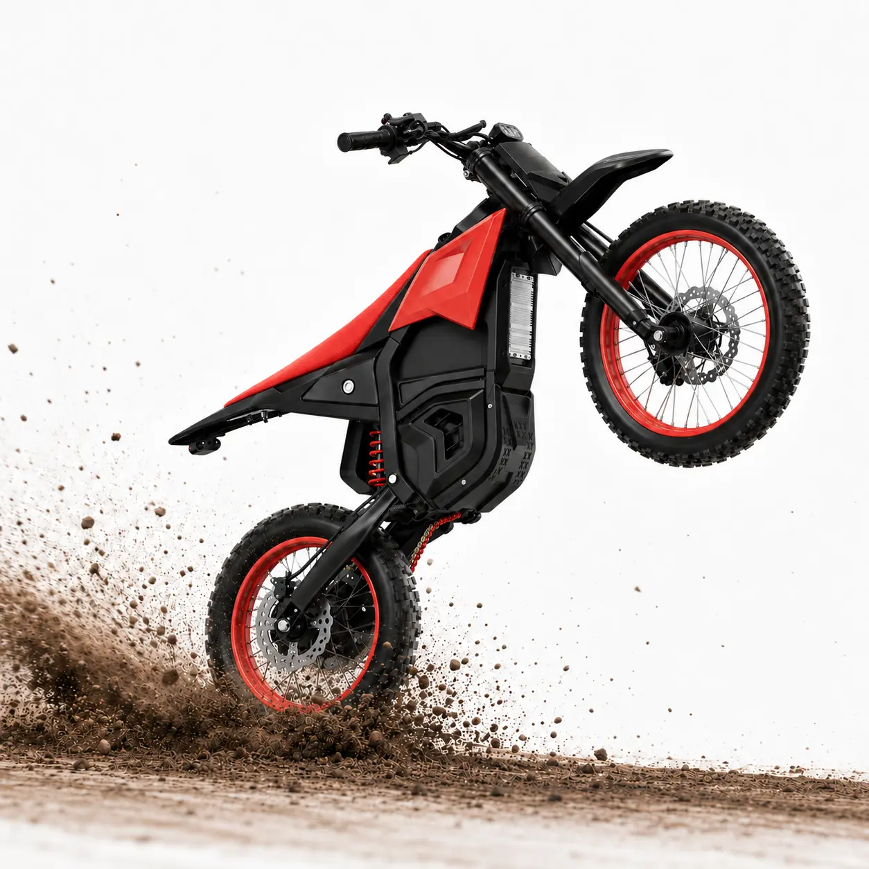 Q1 Adult Electric Dirt Bike, 5500W 57 MPH Off-Road Motorcycle, 60V 30Ah Battery, 65 Mi Range, Full Suspension System, Hydraulic Disc Brakes, 14"/12" All-Terrain Tires