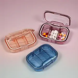 Portable Weekly Pill Box Waterproof Sealed Compact Pill Case for Medication Storage Multicolor Polyvinyl Chloride Organiser - Bottles