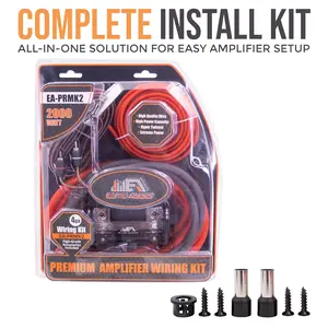 Elite Audio EA-PRMK2 Premium 4 Gauge CCA Amp Wiring Kit – Complete Car Amplifier Installation Kit