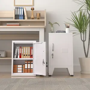 24 inch high metal storage cabinet with 1 adjustable shelf and lockable file storage cabinet, suitable for independent lockable small cabinets in bedrooms, living rooms, offices, and gyms