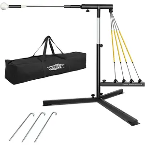 Baseball Swing Trainer with 4 Power Bands,Auto Reset Baseball Hitting Trainer,Softball Swing Trainer,Height Adjustable 31- inches Baseball  Equipment Improve Power,Speed
