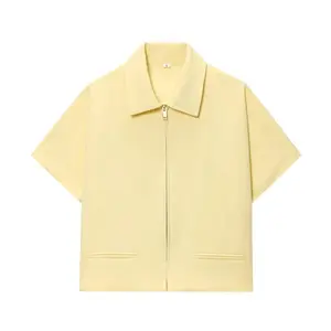 TRNDY LAB Women's Cropped Jacket Short Sleeve Varsity Jackets for Women Summer Zip up New in Coats and Jackets Holiday Outerwears