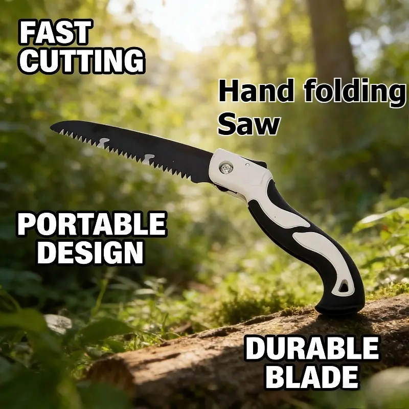 Portable Folding Saw for Outdoor Use, Lightweight Quick Manual Saw, Woodcutting Tool for Gardening and Carpentry, Essential DIY Kit