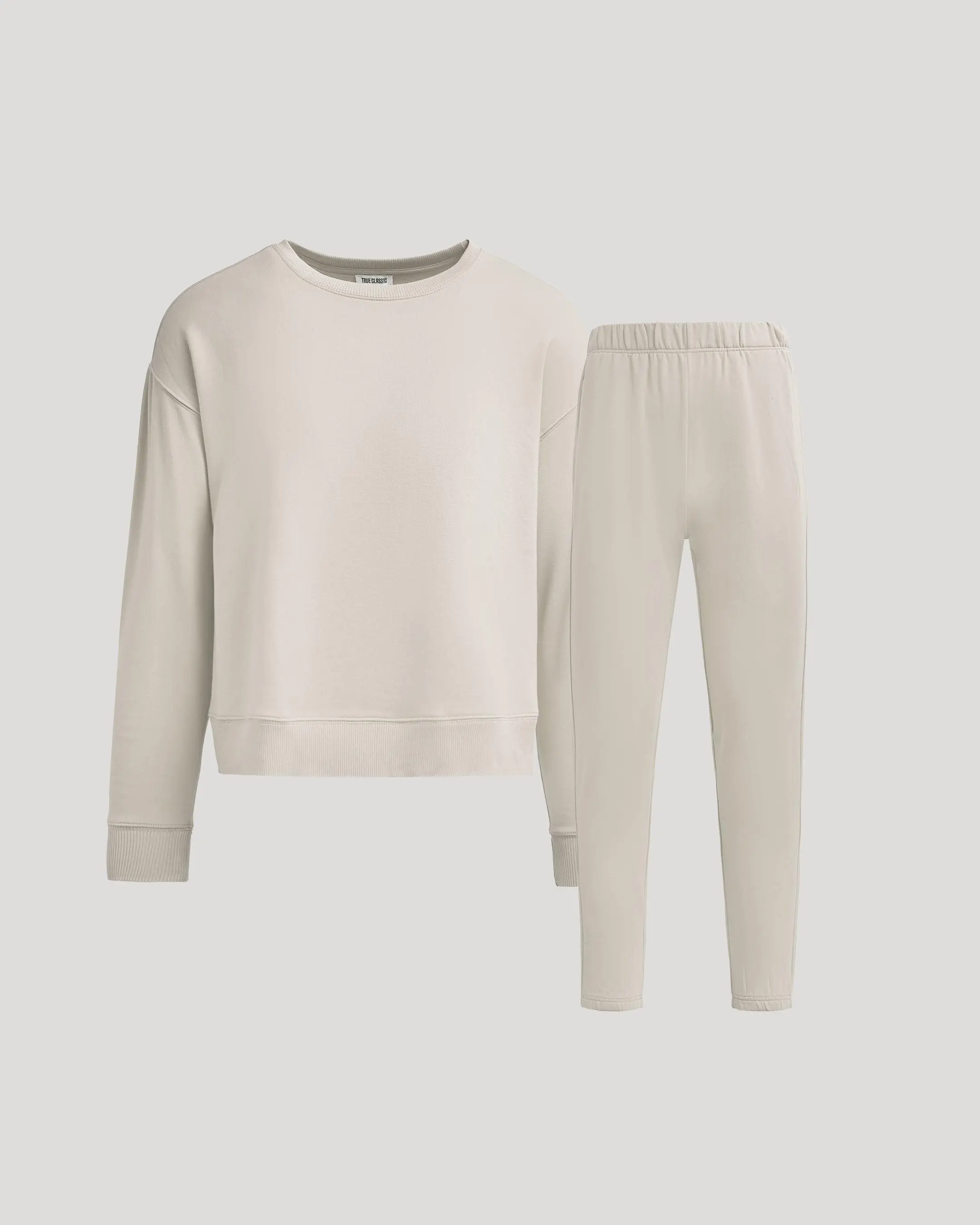 True Classic Women’s Slouch Pullover Crew & Relaxed Jogger Set – Ultra-Soft Modal-Cotton Fleece 2-Piece Loungewear