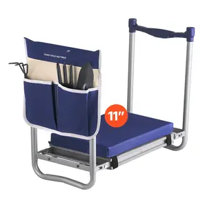 Garden Kneeler With 11-Inch EVA Pad, 2-In-1 Folding Garden Kneeling Stool, Heavy-Duty Steel Frame, Dual-Height Support, Non-Slip Surface, Padded Cushion, Removable Tool Tray, Quick-Fold And Carry, Outdoor Gardening Essential