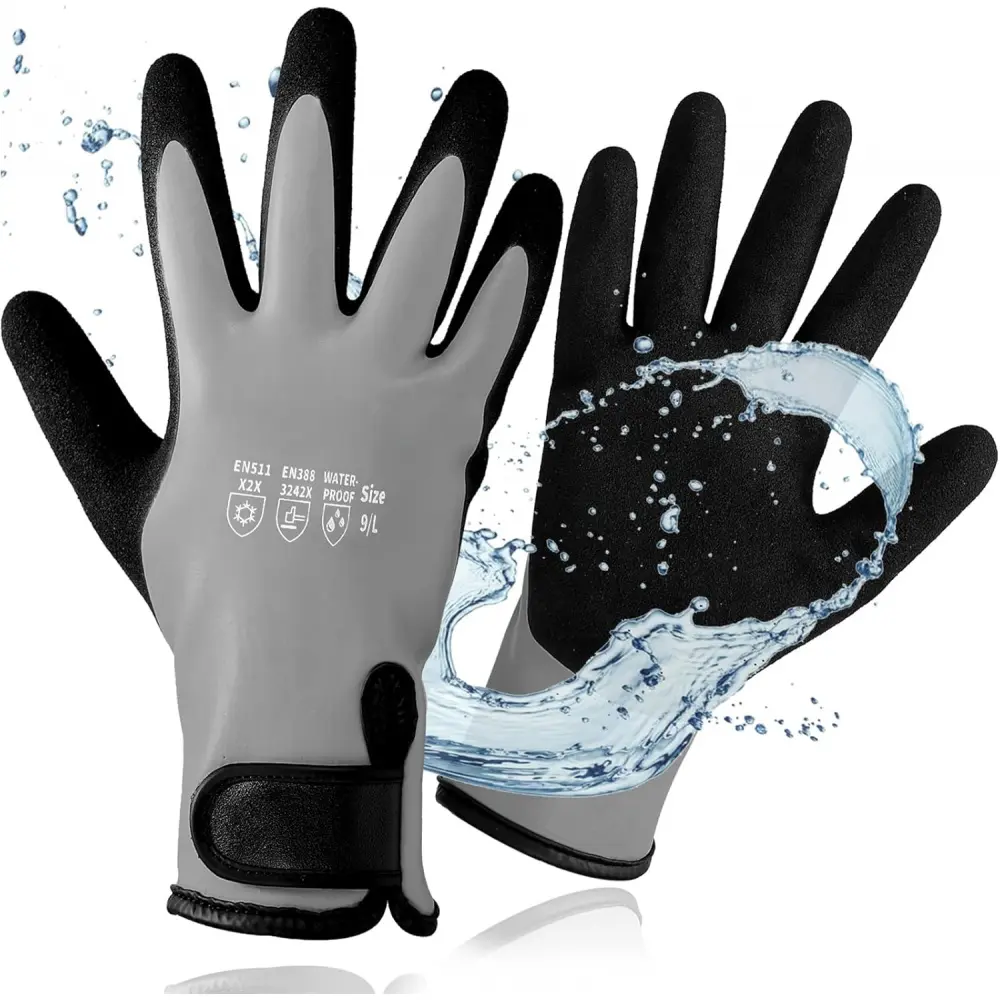 Safety Work Gloves for Men & Women - 100% Waterproof Multipurpose Winter Work Gloves with Non-Slip Grip for Cold Weather, Multipurpose Work Gloves