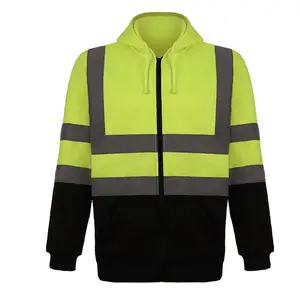 Outdoors Workwear Hi Vis Reflective HD Safety Hoodie High Visibility Sherpa-Lined Hi-Viz