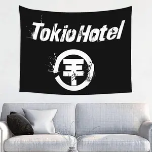LDGFCY Linen-Cotton Tapestry with Tokio Music Hotel Print, Wall Hanging Art Poster, Home Goods for Bedroom Decor, Unique Home Decor Gift Decorative