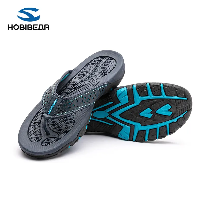 HOBIBEAR Men's Soft Flip Flop Shoes - Breathable, Lightweight, Open-Toe Casual Sandals with Chain for Summer Beach Walking, Walking Shoes for Casual Wear, Shoe, Round Toe
