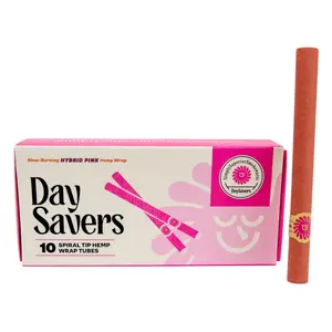 DaySavers Half Gram 1 1/4 Pink Natural Wrap Artisan Tubes with Spiral Filter Tips [Pack of 10 Tubes]