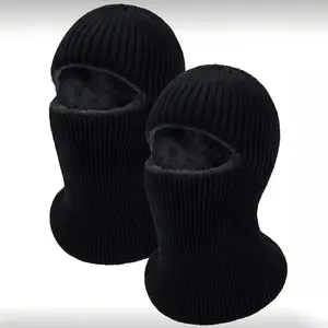 Unisex Warm Ski Face Mask Winter Knitted Balaclava Hat Full Face Neck Protection Windproof Soft Faux Wool Material Outdoor Sports Cold Weather Activities