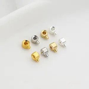Gold Silver plated crimps beads for DIY jewelry making,crimp end beads naccessories, DIY crystal bracelets findings,Strong color retention Adjustable Beaded Design Charm Chains Gold Filled Hardware