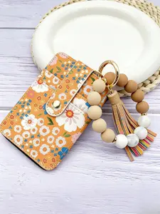 Boho Beaded Keychain With Tassel, Silicone Keychain For Women, Trendy All-Match Birthday Gift