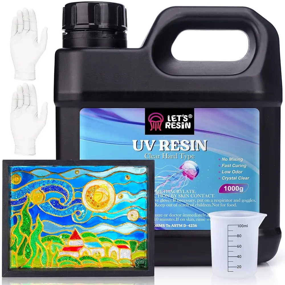 Upgraded 1,000g Crystal Clear UV Resin Hard for Jewelry, Craft Decoration, Jewelry  - LET'S RESIN