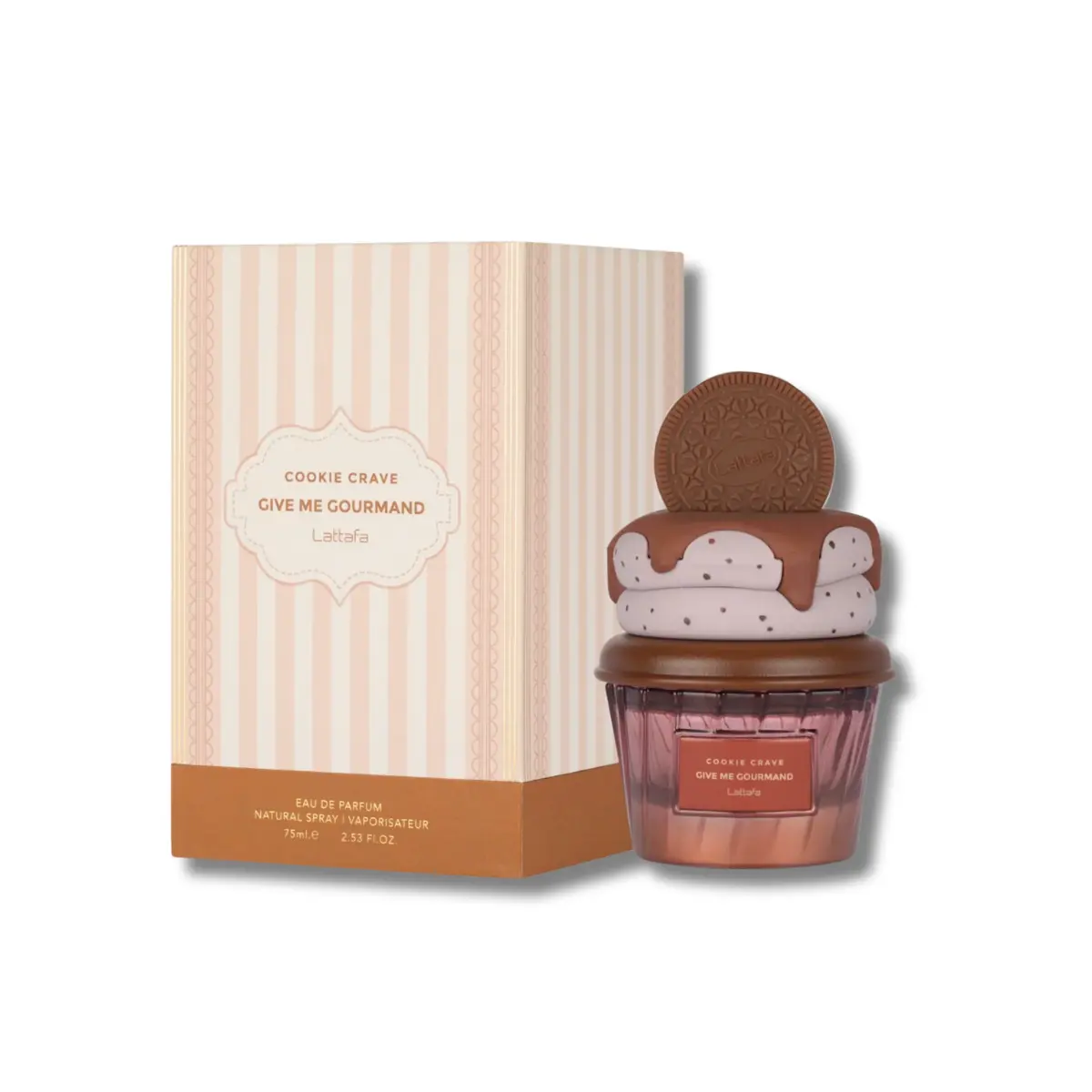 Lattafa Cookie Crave Eau De Parfum - Captivating Gourmand Unisex Daily Wear Fragrance with Choco Milk, Cookie, Vanilla Notes, 2.5 fl oz, Single Item, Captivating Fragrance