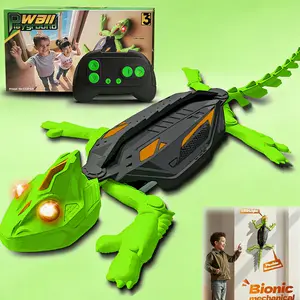 Green Wall-Climbing Gecko Wall Crawler styles  Easter Toys For Boys Cool Gift-Wall Climbing RC Chameleon Toy Rechargeable with LED Eyes Dual Mode Floor & Wall Driving Gift for Boys Girls Ages 3+,juguetes para niños,Spoof Gifts