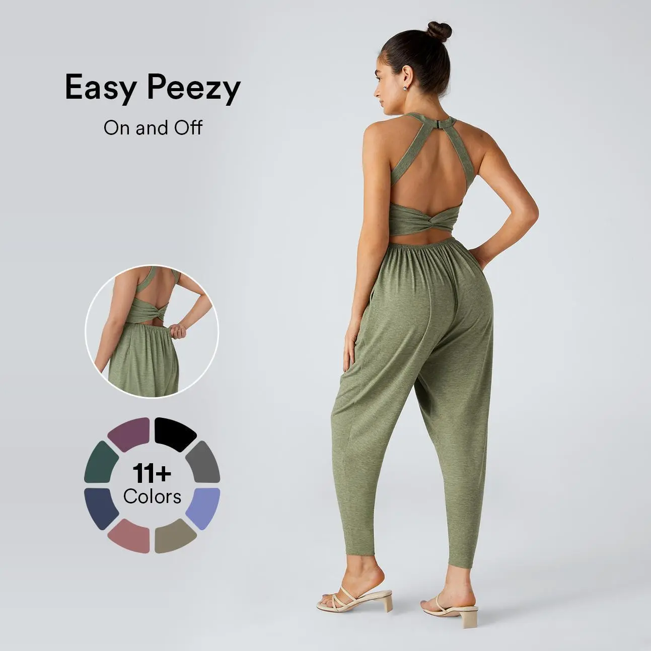 Halara U Neck Pocket Harem Casual Jumpsuit-Easy Peezy Edition
