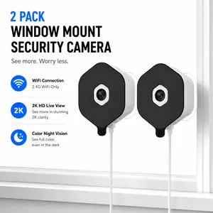 Seckun 2-Pack Window Security Cameras, 2.4GHz WiFi Indoor Home Cameras with AI Color Night Vision, Person & Motion Detection, 24/7 Recording, Easy & Quick Installation monitoring outdoor Wireless Full