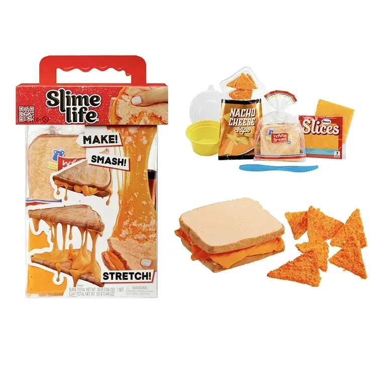 Slime Life Grilled Cheese with Chips DIY Slime Kit, Make, Smash, and Stretch Your Food Slime, Ages 8+