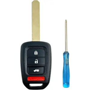 Replacement Key Fob Cover Case Compatible for Honda 2013-2016 Accord Crosstour 2014-2015 CR-V Civic 2016-2017 HR-V Keyless Entry Remote Key Fob